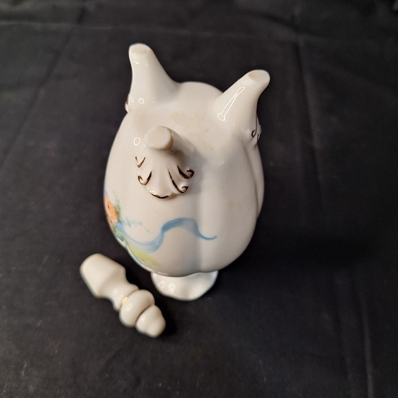 Vintage Porcelain Floral Perfume Bottle w/ Stopper Gold Gilt Footed Decanter - Picture 6 of 11